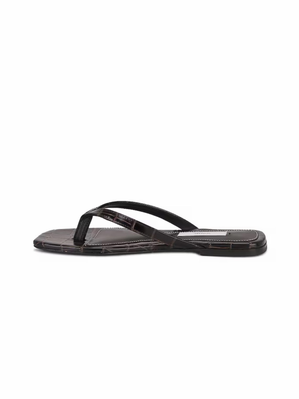 Toteme Brown Croc-Embossed flip flop Sandal with Square Toe 5.5 - Picture 4 of 5